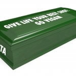 PETA Coffin Image "Give Live Your Best Shot: Go Vegan"