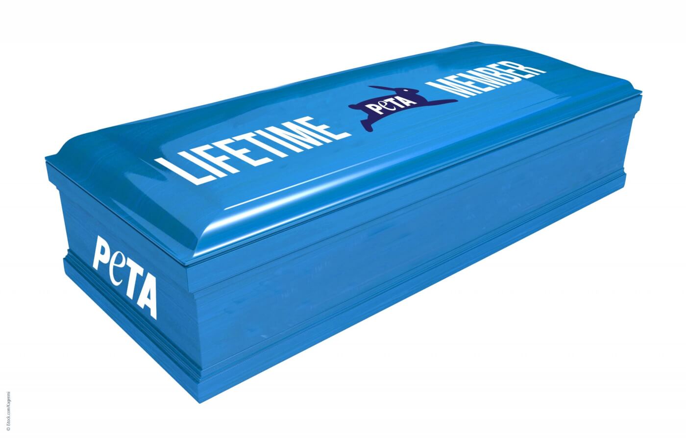 PETA Coffin, "Lifetime PETA Member"