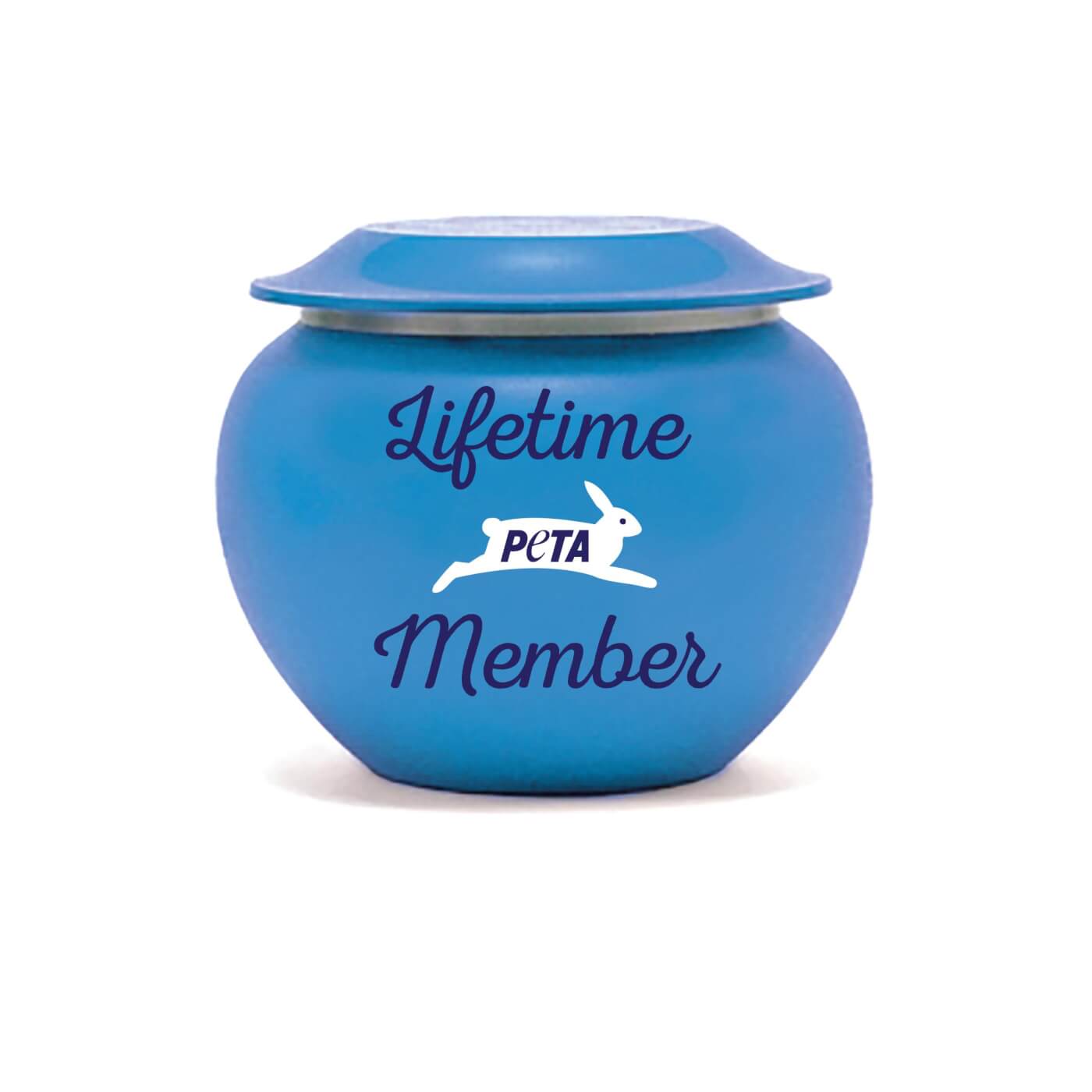 PETA urn reading "Lifetime PETA Member"