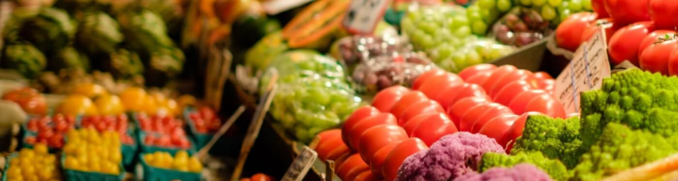 Produce in a grocery store