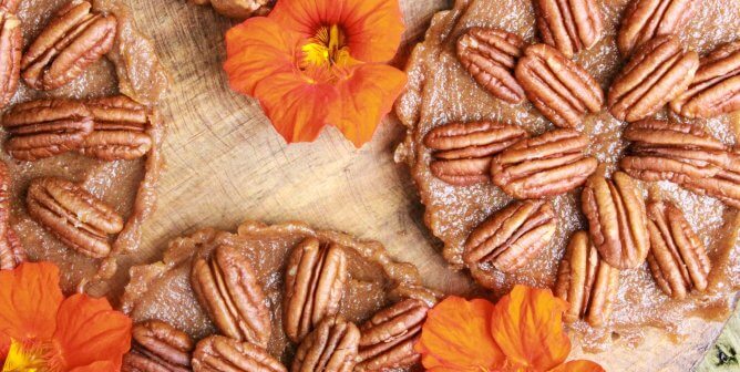 mini vegan pies with pecans from ezra's