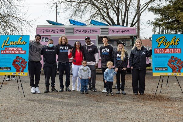 A food giveaway Thursday, Feb. 2, 2023, at McKinley Park in Stockton, Calif.