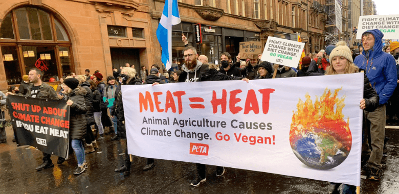 COP26 or COPOUT26? PETA U.K. Marches for a Vegan World