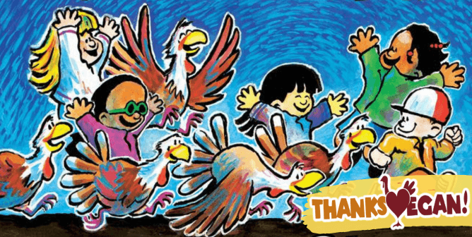 Twas the night before thanksgiving with thanksvegan logo