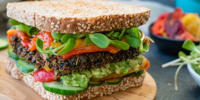 Sandwich packed with vegges