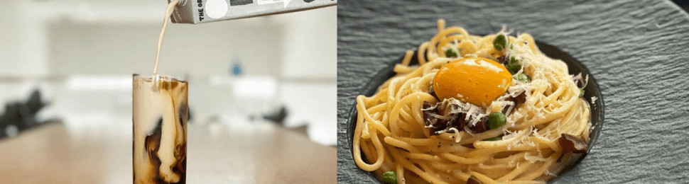 vegan food trends for 2022 oatmilk coffee and vegan carbonara fine dinng