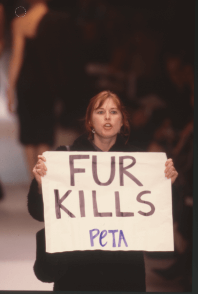 Protesters at Fashion Valley in San Diego Call on Louis Vuitton to Stop  Using Animal Fur in Clothes. 