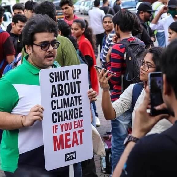 Shut about climate change if you eat meat protester