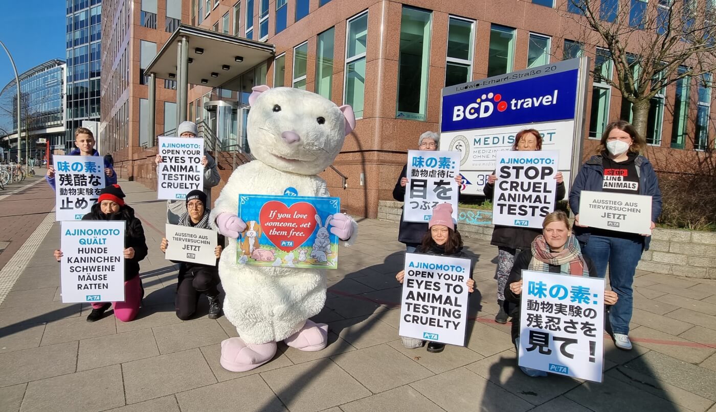 PETA Germany Ajinomoto demo on Valentine's Day