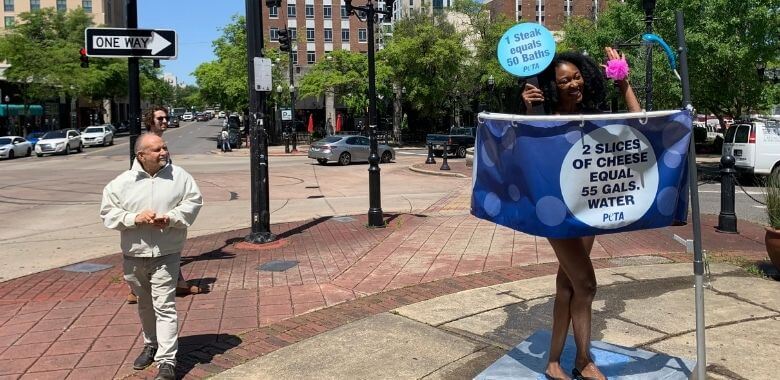 Showering on the Sidewalk? It’s PETA’s Earth Day Protest!