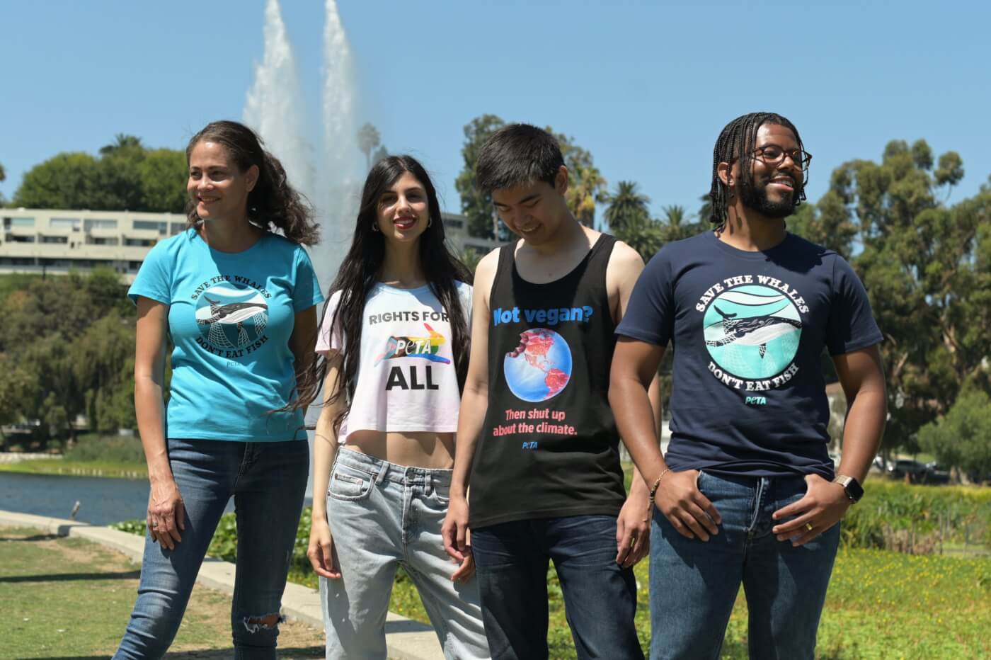 Group of people using clothes for activism