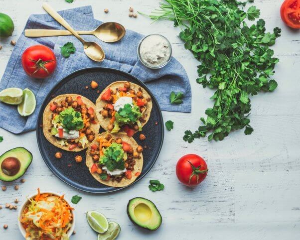 vegan chickpea lentil tacos