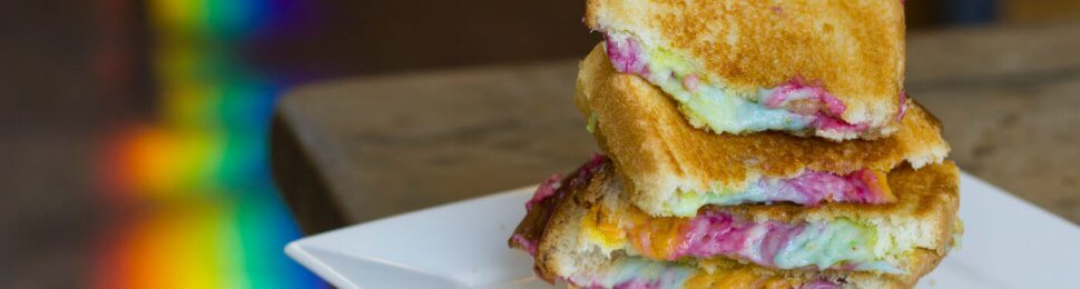 peta vegan rainbow grilled cheese