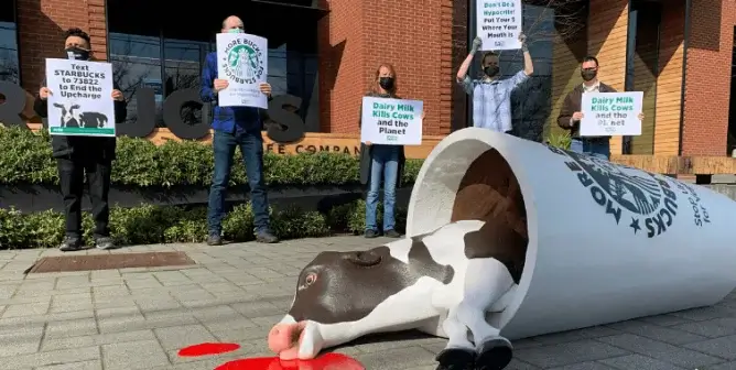Starbucks Baristas: Urge Corporate Leaders to End the Unethical Vegan Milk Charge!
