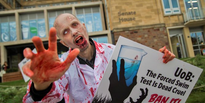 PETA U.K. ‘Zombies’ Raise Hell Over Near-Drowning Test on Animals
