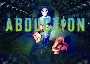alien from abduction PETA experience walking through narrow corridor with humans huddled on the ground