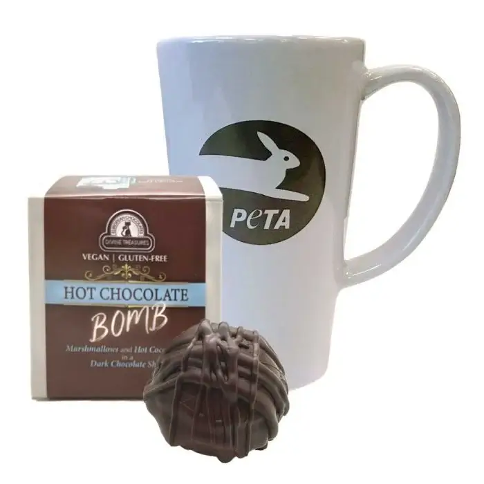 peta vegan hot cocoa bomb