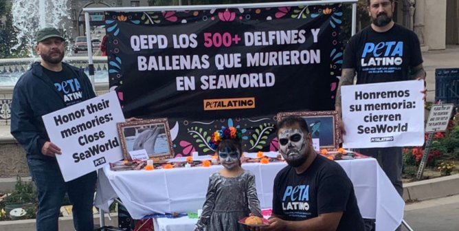 PETA Latino Día de los Muertos Vigil for SeaWorld Victims
