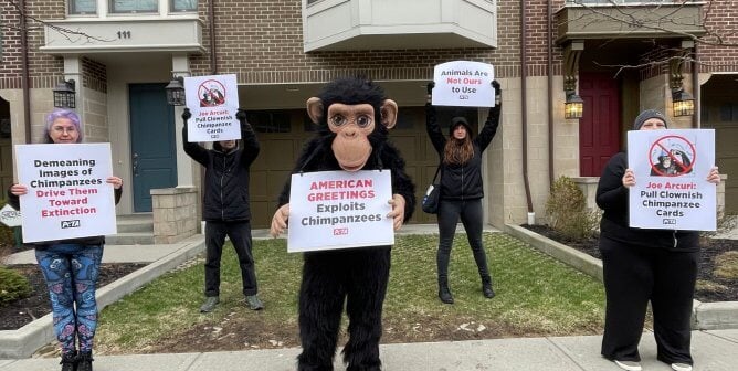 protest outside American Greetings CEO's house