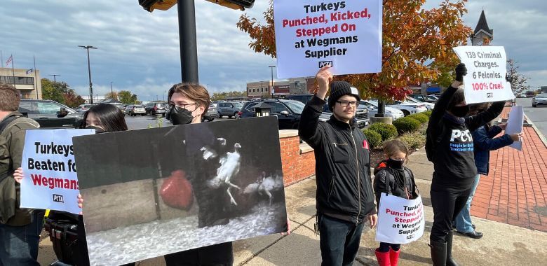 PETA Rallies at Wegmans After Turkey Supplier’s Ex-Workers Charged With Felonies