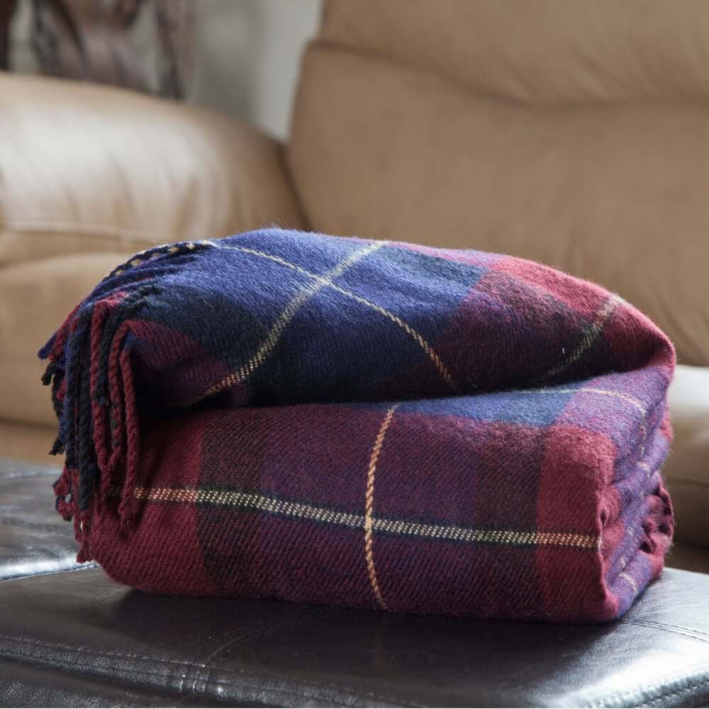 plaid tartan blue and red blanket from overstock.com