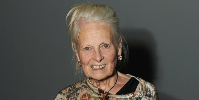 a photo of vivienne westwood smiling at the camera