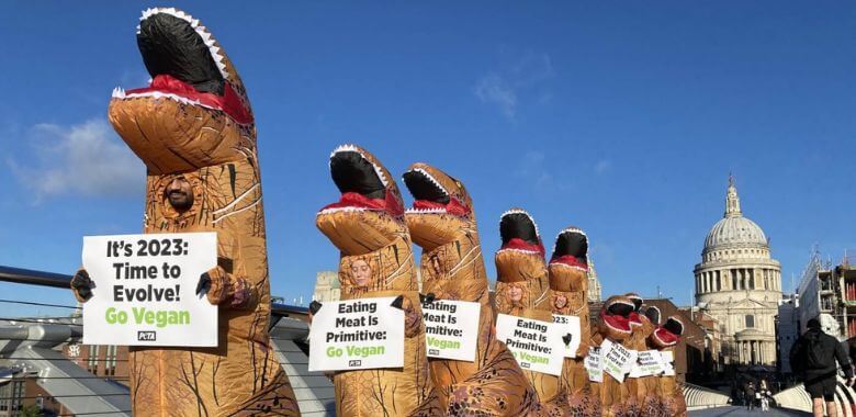 ‘Dinosaurs’ Roar for Londoners to Go Vegan in 2023