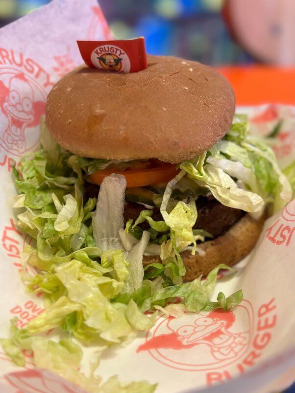 vegan mother nature burger from krusty burger at universal hollywood