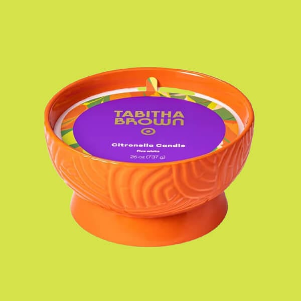 an orange 5-wick citronella candle from the tabitha brown target collection