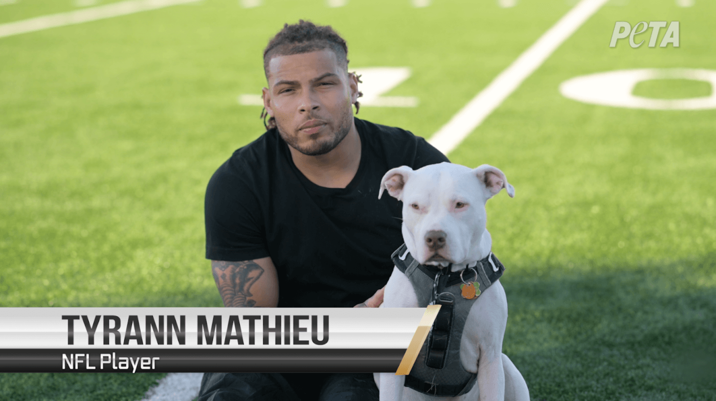 tyrann mathieu with dog caption Tyrann Mathieu Reminds People That Dogs Are Family