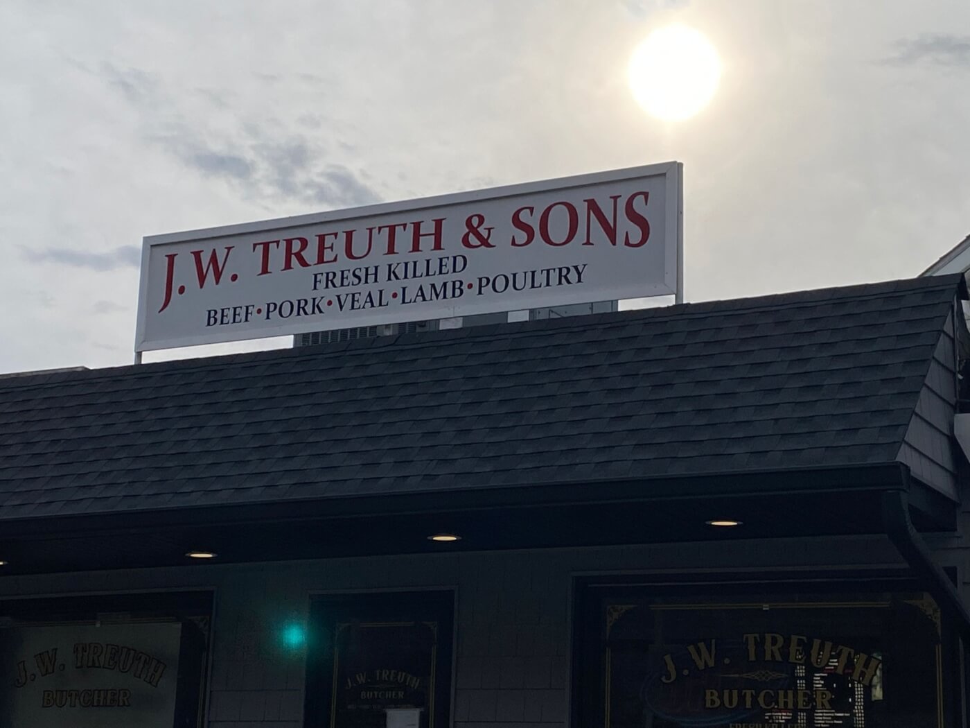 sign for J.W. Treuth & Sons slaughterhouse in Maryland