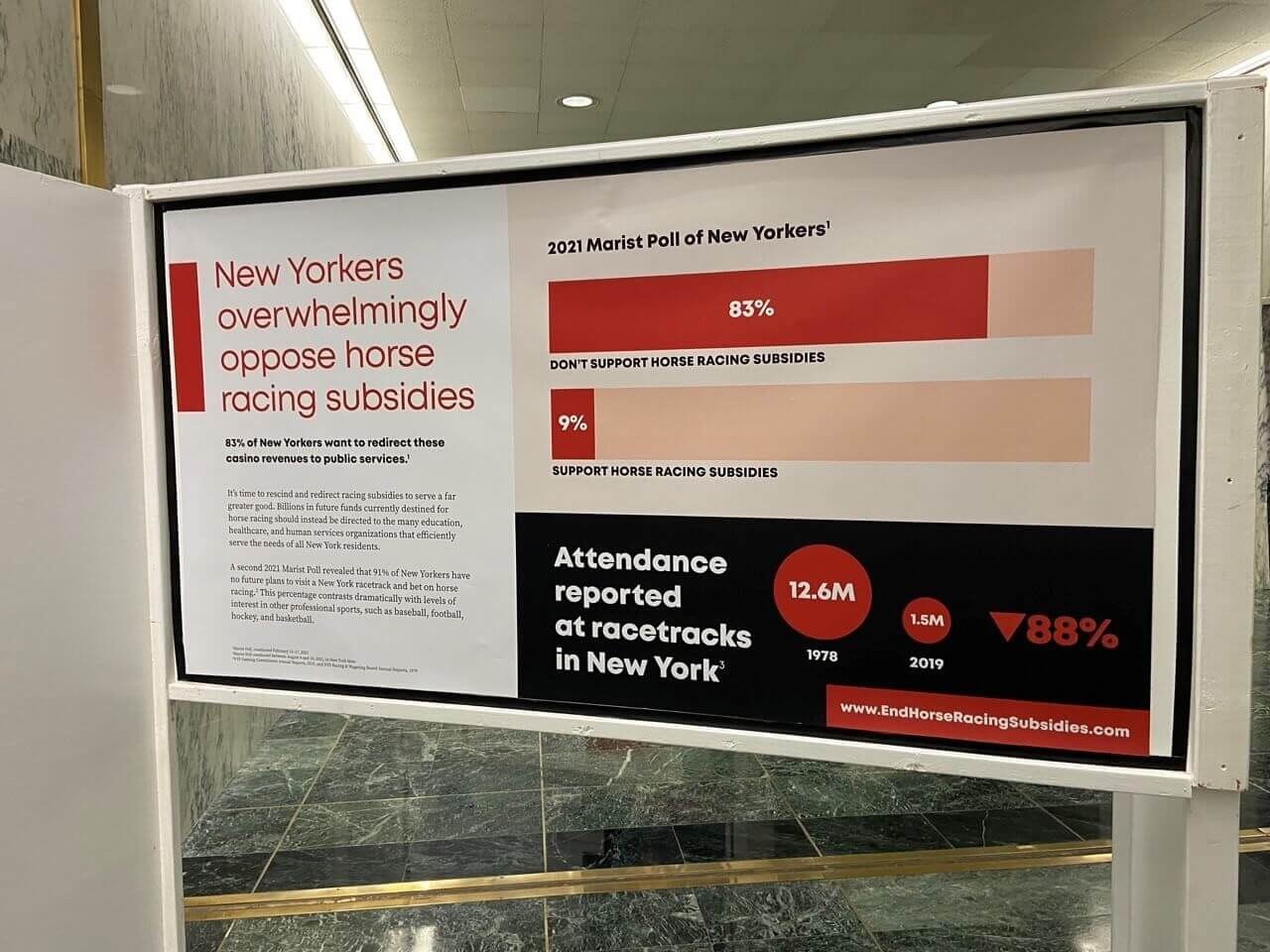 Coalition to End Horse Racing Subsidies panel about how New Yorkers overwhelmingly oppose horse racing subsidies