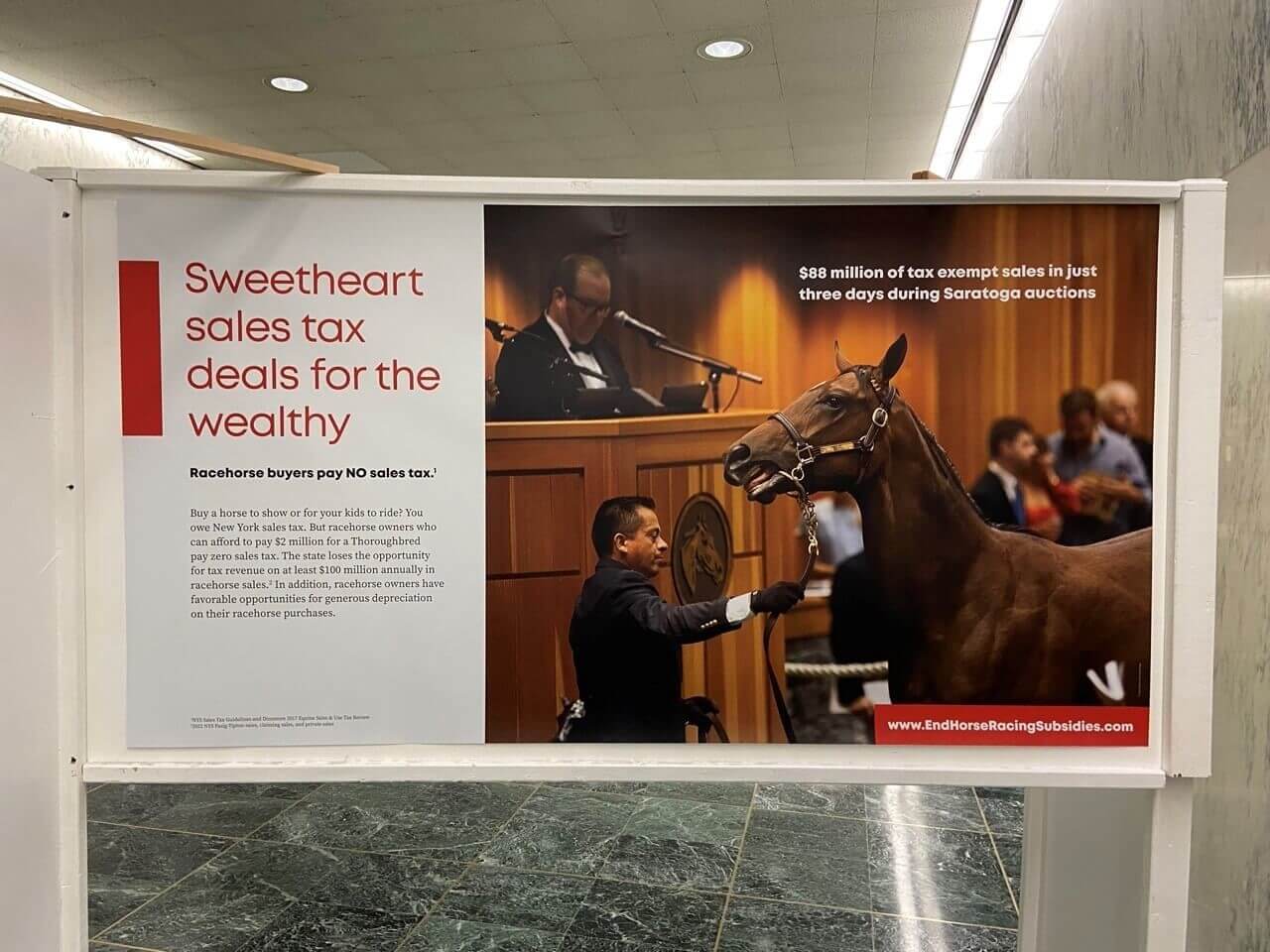 Coalition to End Horse Racing Subsidies panel about Sweetheart sales tax deal for the wealthy in New York