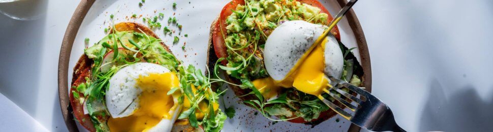 yoegg vegan egg on top of avocado toast
