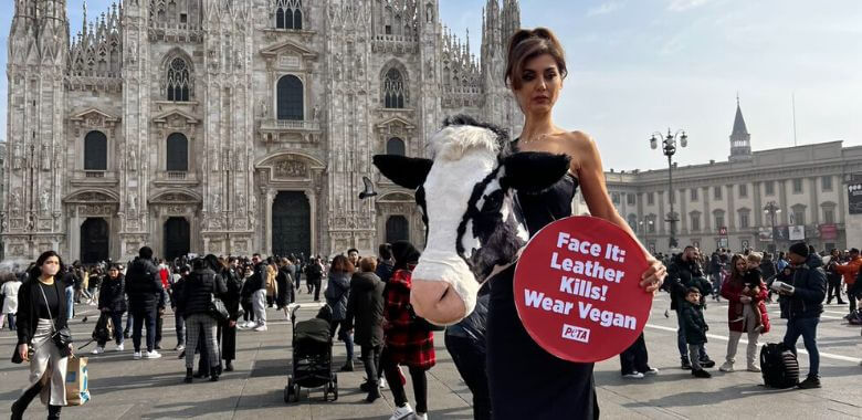 Italian TV Star Pushes for Leather-Free Looks at Milan Fashion Week