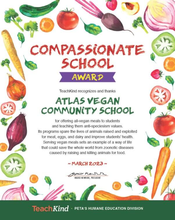 TK Compassionate School Award 7.5x9.5 2023 300 bleed1024 1 Vegan School in Uganda Wins PETA Kindness Award