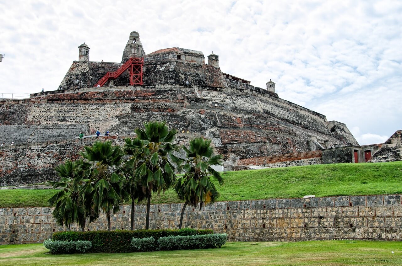 a wide view of Castillo San Felipe de Barajas in Cartagena, Colombia