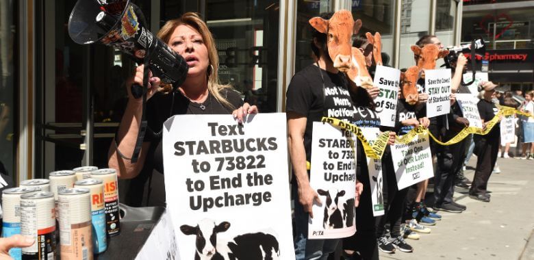 Free Coffee! PETA Hijacks Starbucks’ Customers in Surcharge War