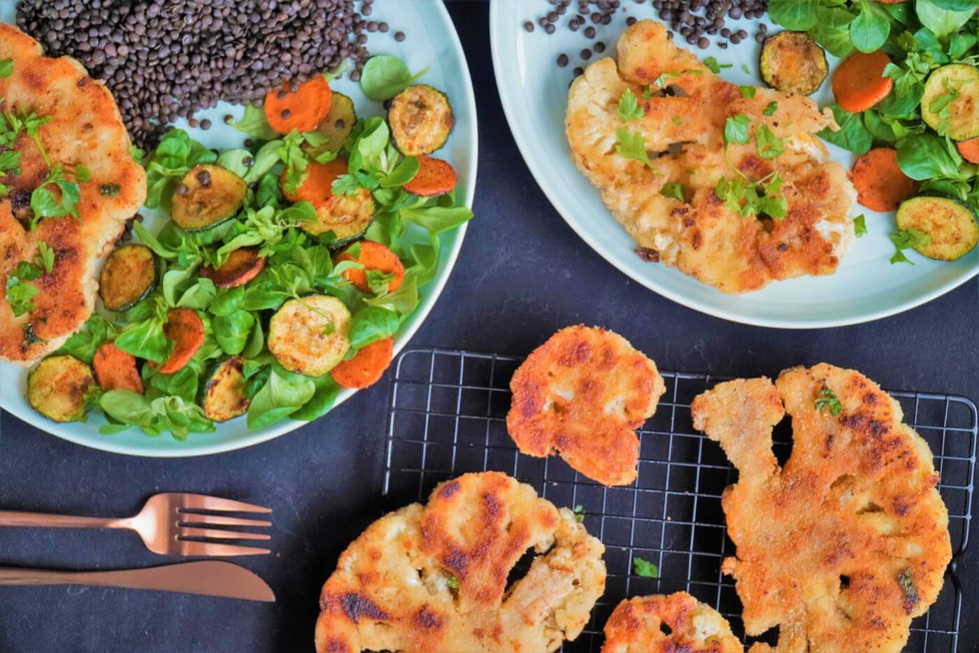 cauliflower vegan dinner.