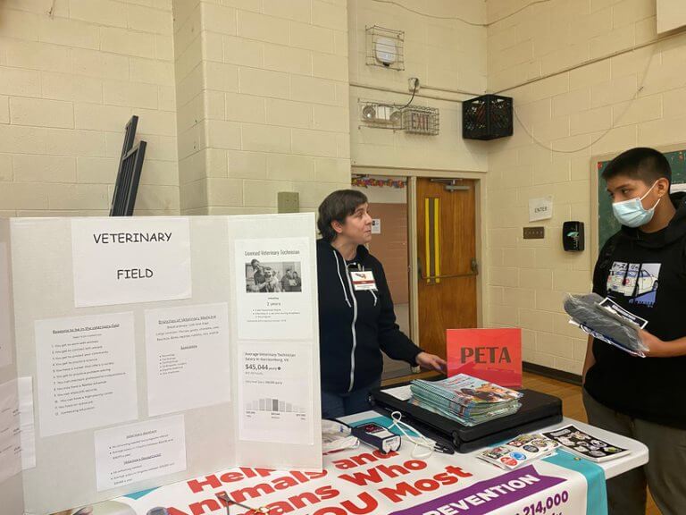 PETA attends a school