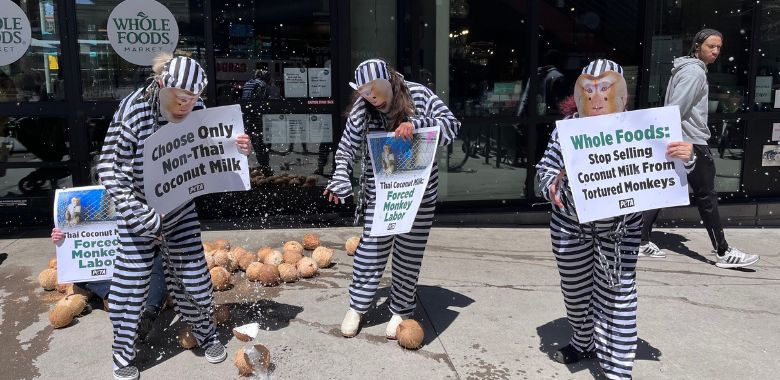 ‘Monkey Business’ at Whole Foods Has PETA Dumping Coconuts at Store