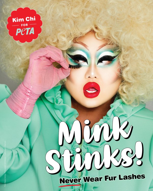 Kim Chi in PETA no Mink eye lashes ad