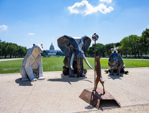 animal sculpture in DC showing different animals in a circle Last Chance! PETA’s Pro-Animal Exhibit on National Mall to End With All-Out Bash