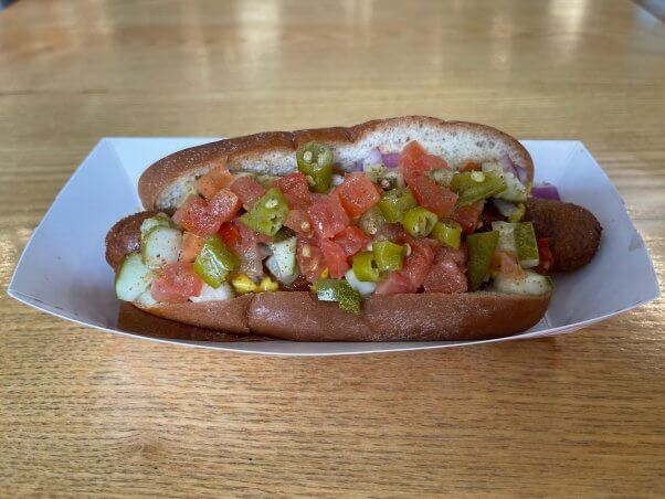 Chicago hot styled hot dog from doggy style