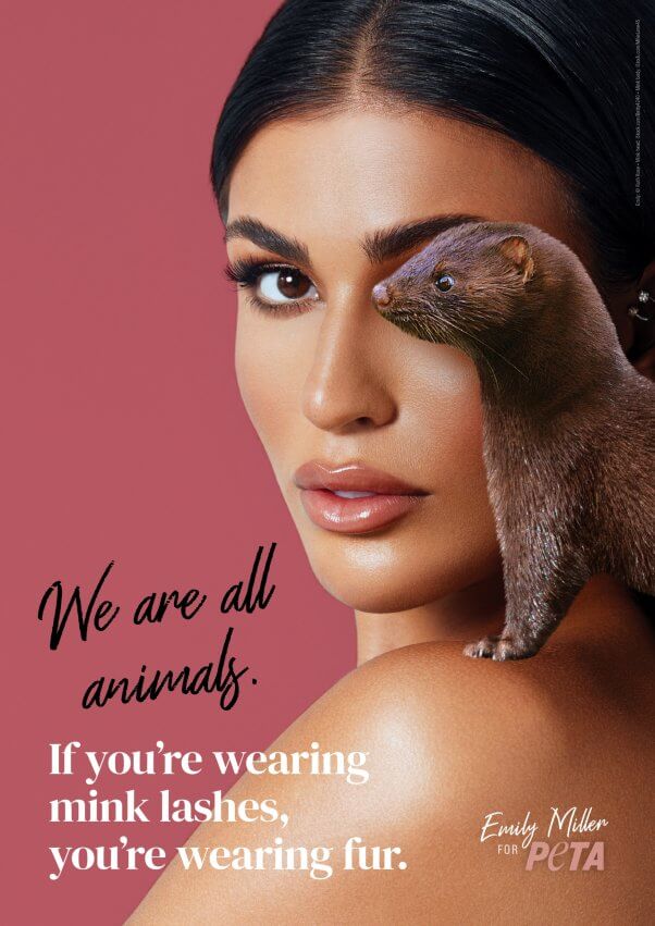 Emily Miller's PETA ad against mink eyelashes