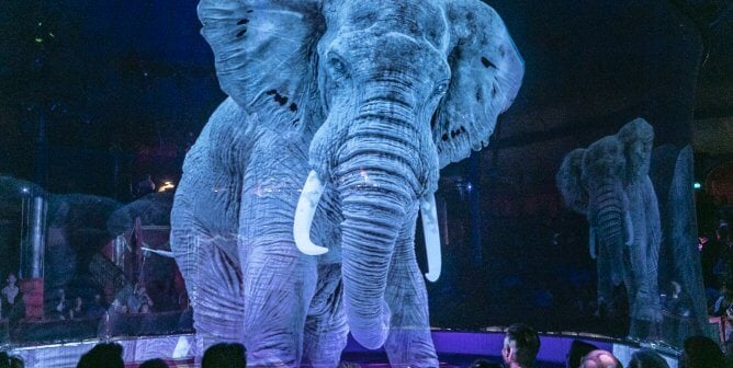 Germany's Circus Roncalli displays a holographic elephant