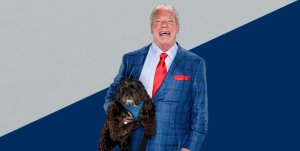 Jim Irsay with Drake, colts background