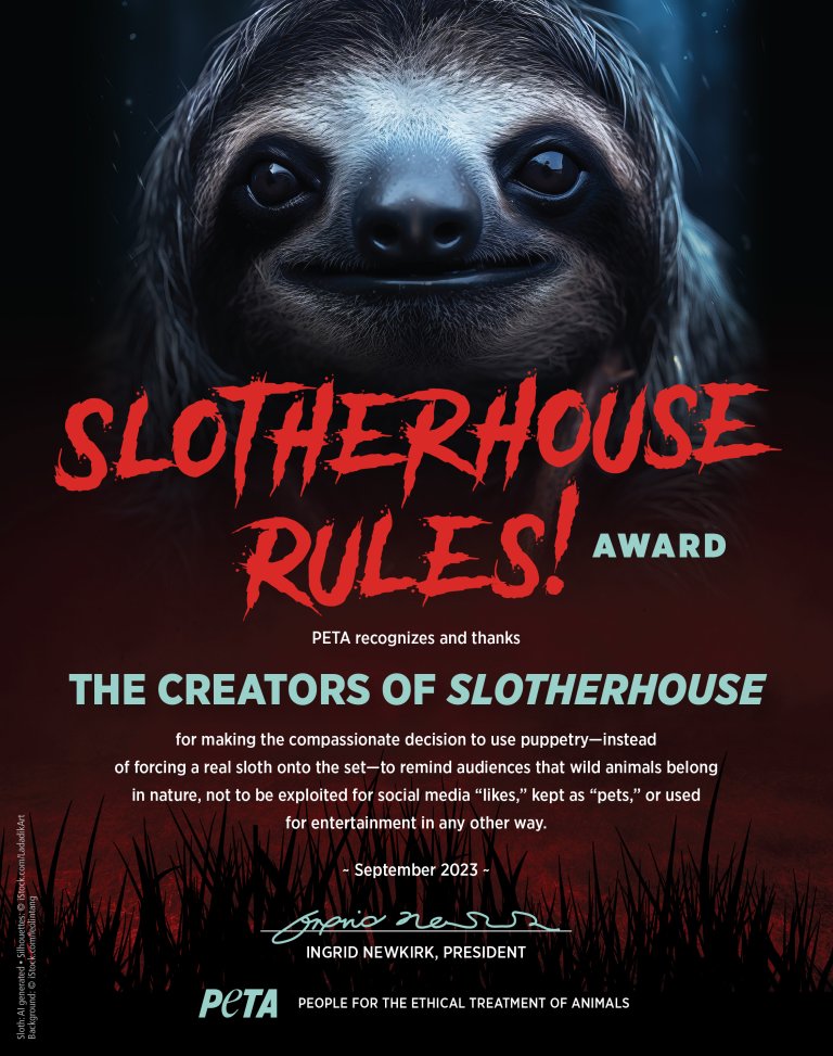 ‘Slotherhouse’ Wins PETA Award | PETA