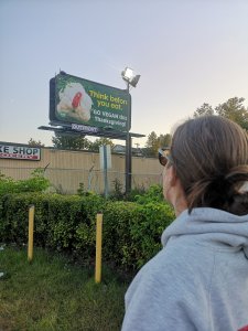 Streetside photo of Canadian thanksvegan ad
