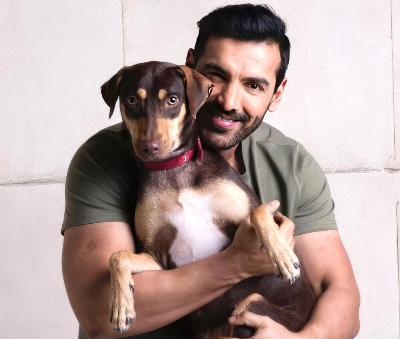 John Abraham and his dog Bailey